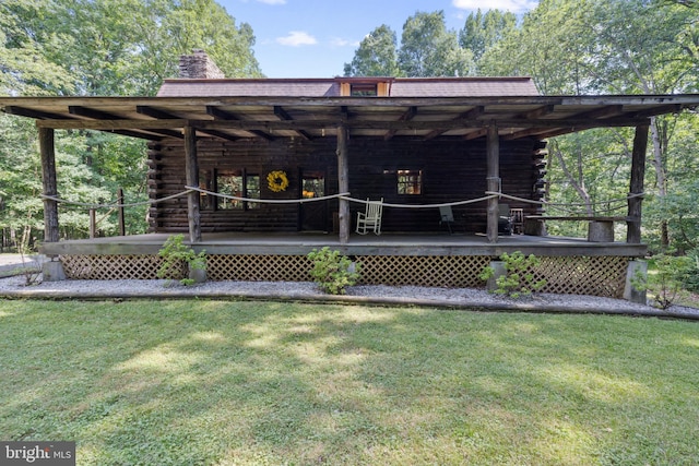 exterior space featuring a lawn