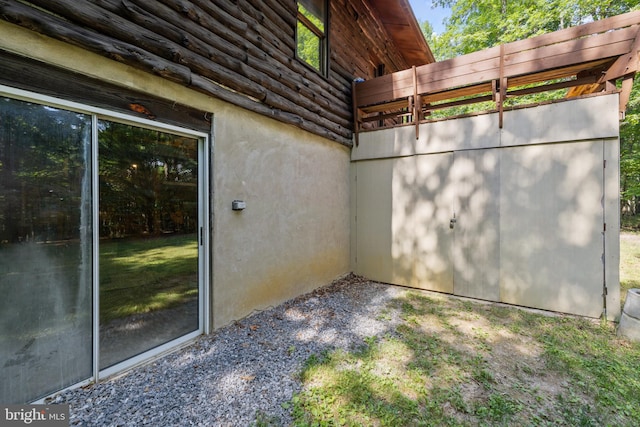 view of property exterior with stucco siding