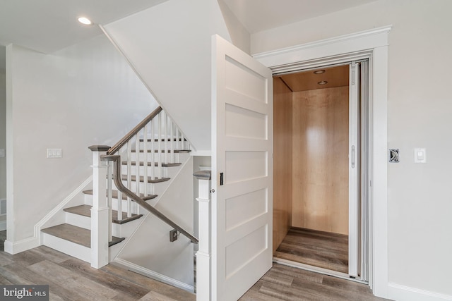 339 11th, Ship Bottom, NJ 08008 - stairs with wood finished floors, recessed lighting, and baseboards