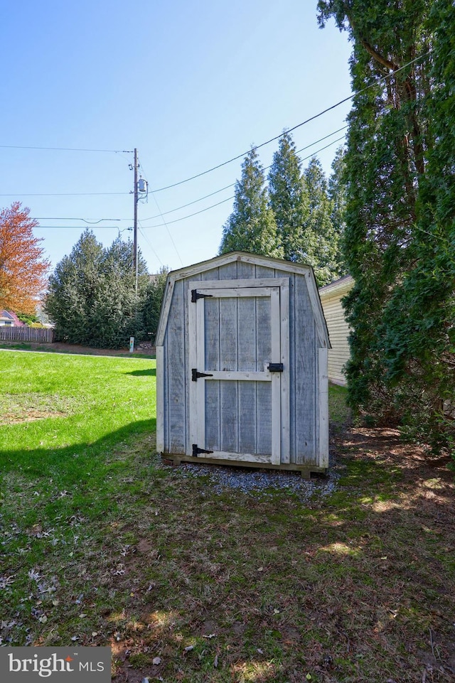 view of shed