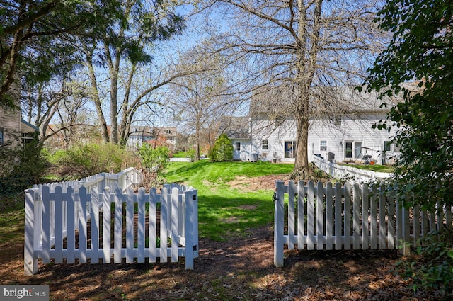 view of yard with fence