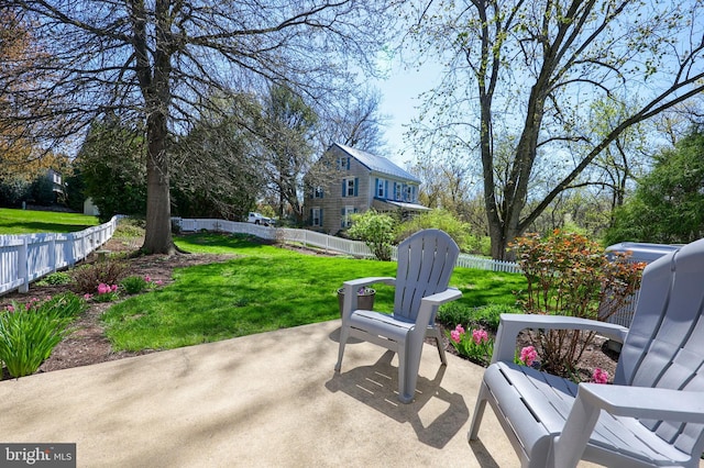 view of patio featuring a fenced backyard