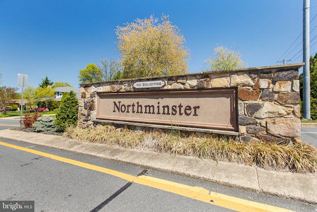 view of community sign