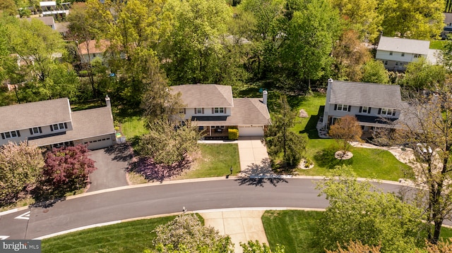 aerial view featuring a residential view