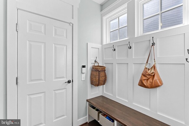 mudroom with baseboards