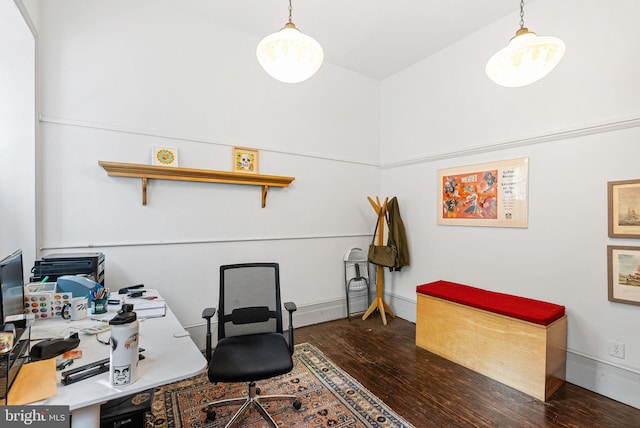 office with wood finished floors