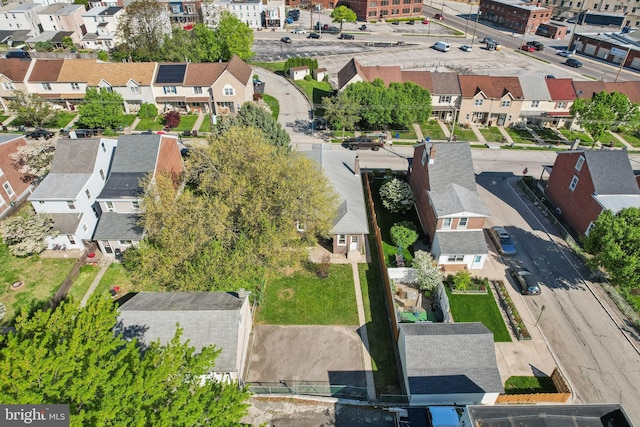 bird's eye view with a residential view