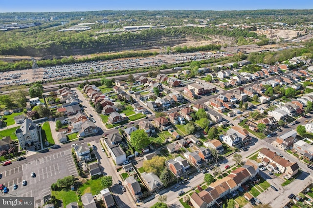 bird's eye view with a residential view