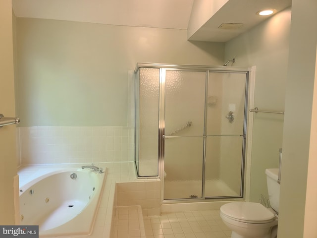 303 Saybrooke View Dr, Gaithersburg, MD 20877 - bathroom featuring a tub with jets, tile patterned flooring, and a shower stall