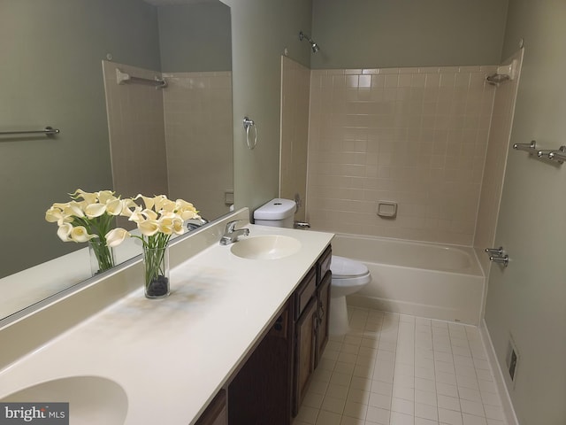 303 Saybrooke View Dr, Gaithersburg, MD 20877 - full bathroom featuring tile patterned floors, double vanity, and shower / washtub combination