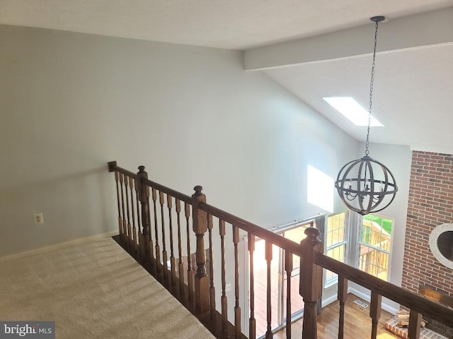 303 Saybrooke View Dr, Gaithersburg, MD 20877 - stairs with a chandelier and a skylight