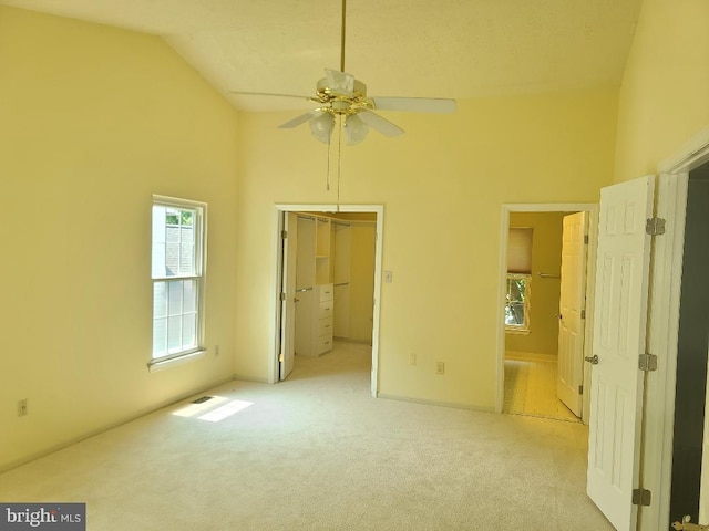 303 Saybrooke View Dr, Gaithersburg, MD 20877 - unfurnished bedroom featuring carpet flooring, a spacious closet, and high vaulted ceiling