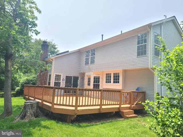 303 Saybrooke View Dr, Gaithersburg, MD 20877 - rear view of house with a chimney and a deck