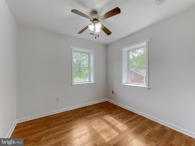 42190 Ridge Rd, Mechanicsville, MD 20659 - spare room with a ceiling fan, baseboards, and light wood-type flooring