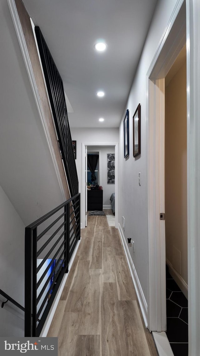 2246 N Hancock St, Philadelphia, PA 19133 - hall featuring recessed lighting, baseboards, and wood finished floors