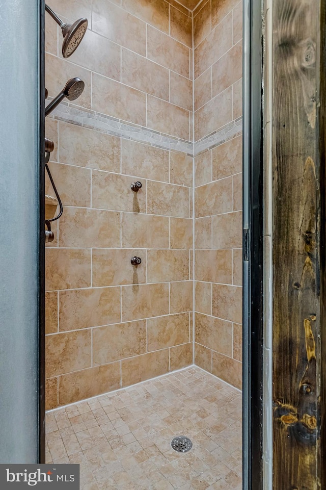 bathroom featuring a shower stall