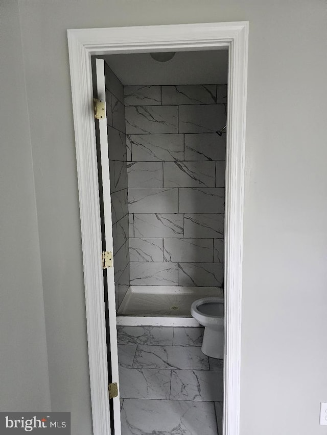 1569 Charlestown Dr, Edgewood, MD 21040 - full bath featuring marble finish floors, a stall shower, and toilet