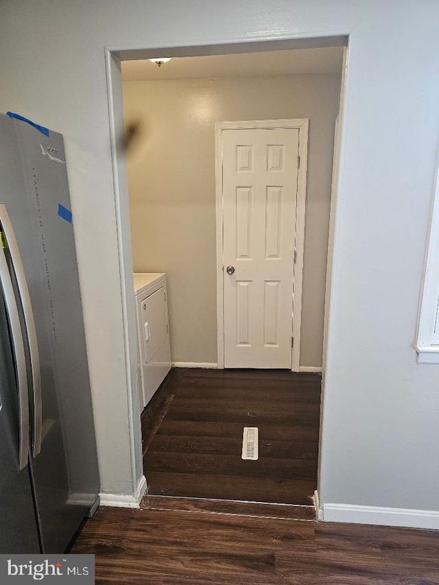 1569 Charlestown Dr, Edgewood, MD 21040 - washroom featuring independent washer and dryer, wood finished floors, and baseboards