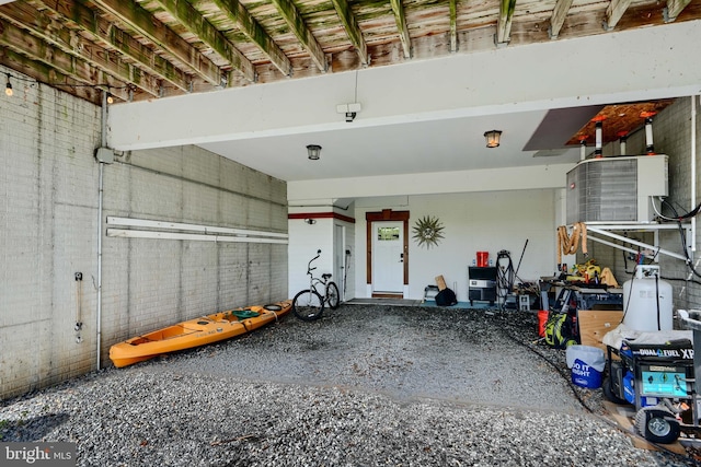view of garage