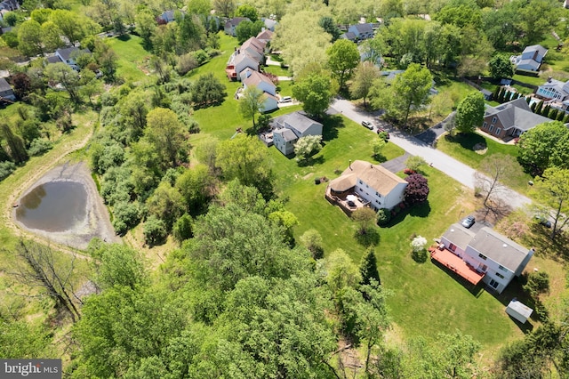 aerial view with a residential view