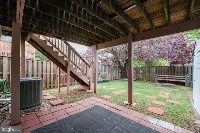 34 Starboard Ct, Gaithersburg, MD 20877 - view of patio with stairway and cooling unit