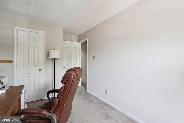 12116 Greenway Ct Unit 302, Fairfax, VA 22033 - office area with baseboards, carpet, and a textured ceiling
