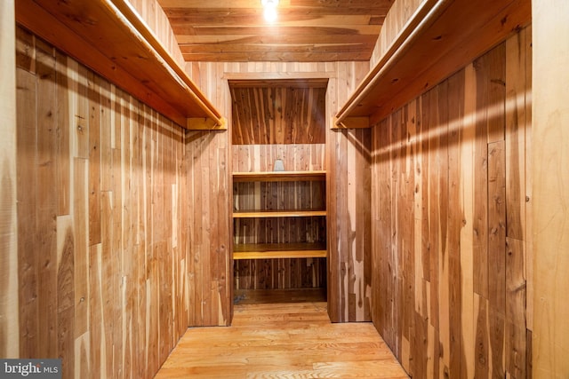 spacious closet featuring light wood-style floors