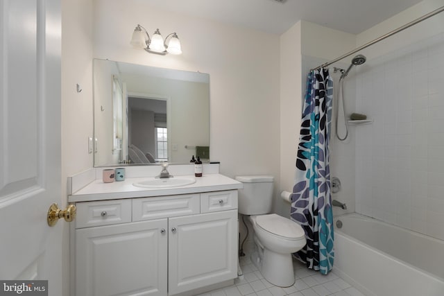 3 Firestone Ct, Skillman, NJ 08558 - bathroom featuring tile patterned floors, toilet, vanity, and shower / tub combo with curtain