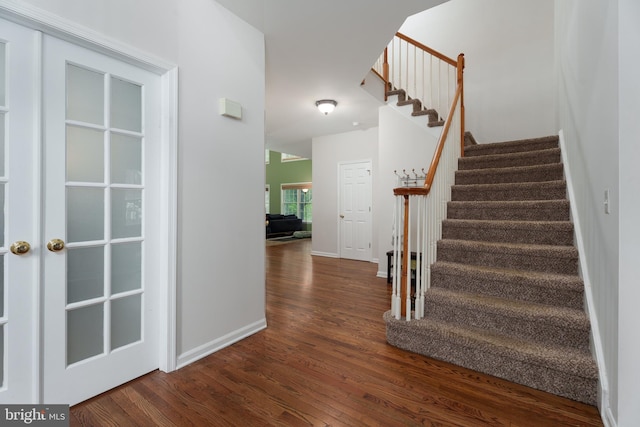 3 Firestone Ct, Skillman, NJ 08558 - staircase with wood finished floors and baseboards