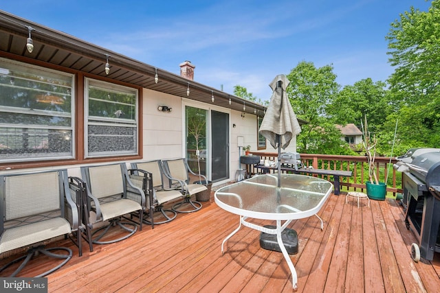 deck with area for grilling