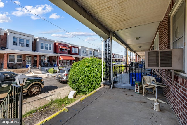 view of patio featuring a residential view