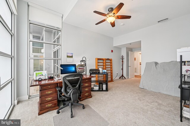 2772 Lighthouse Pt E Unit 410, Baltimore, MD 21224 - office area with light carpet and a ceiling fan