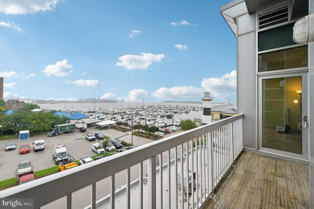 2772 Lighthouse Pt E Unit 410, Baltimore, MD 21224 - balcony with view of marina and a water view