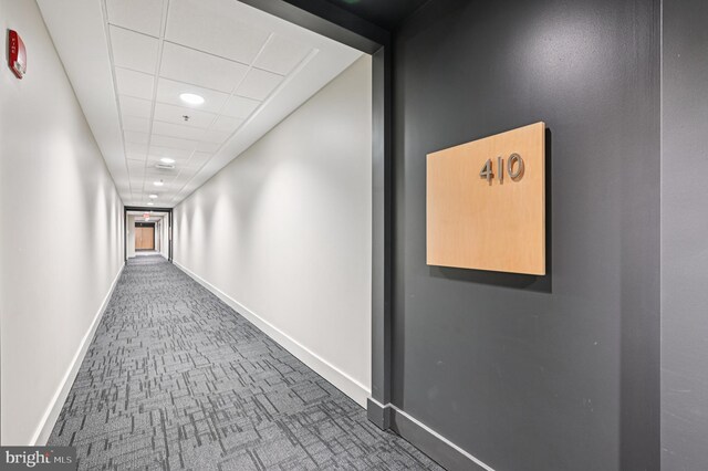 2772 Lighthouse Pt E Unit 410, Baltimore, MD 21224 - corridor with carpet flooring, a drop ceiling, and recessed lighting