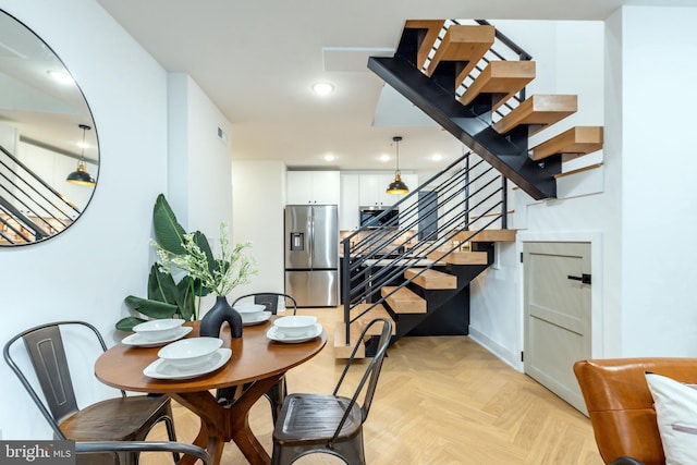 609 S Orianna St Unit 1, Philadelphia, PA 19147 - dining room with stairs and recessed lighting