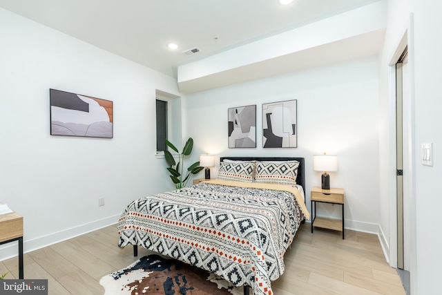 609 S Orianna St Unit 1, Philadelphia, PA 19147 - bedroom with recessed lighting, baseboards, visible vents, and light wood-style flooring