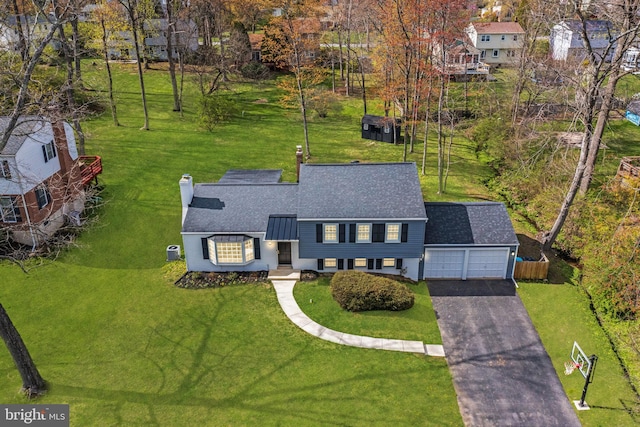 drone / aerial view with a residential view