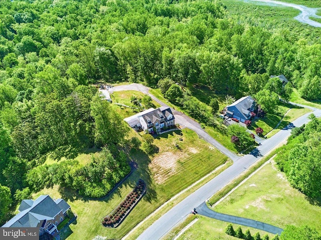 aerial view featuring a view of trees