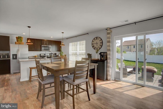 11174 Cross Fields Dr, Waynesboro, PA 17268 - dining area featuring visible vents, recessed lighting, and light wood finished floors