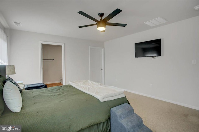 11174 Cross Fields Dr, Waynesboro, PA 17268 - bedroom featuring visible vents, a ceiling fan, baseboards, and carpet flooring