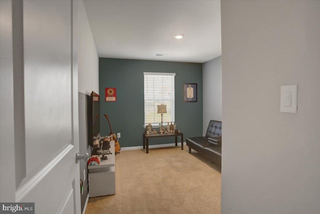 11174 Cross Fields Dr, Waynesboro, PA 17268 - sitting room with recessed lighting, baseboards, visible vents, and light carpet