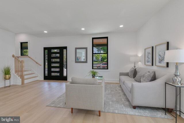 1904 Jackson St NE, Washington, DC 20018 - living room with recessed lighting, wood finished floors, and a wealth of natural light