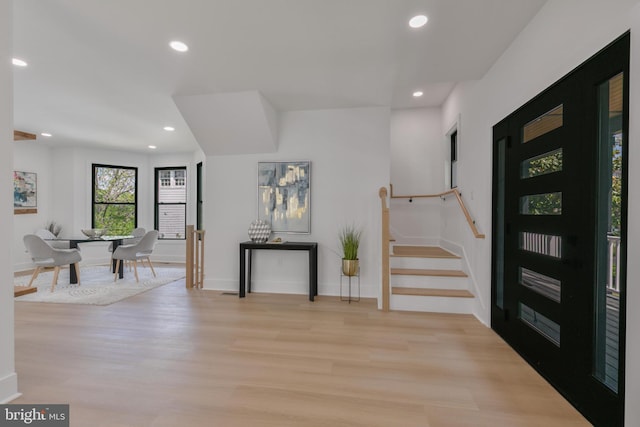 1904 Jackson St NE, Washington, DC 20018 - entrance foyer featuring stairs, recessed lighting, baseboards, and light wood-style floors