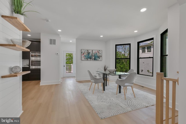 1904 Jackson St NE, Washington, DC 20018 - dining area with recessed lighting, plenty of natural light, light wood finished floors, and visible vents