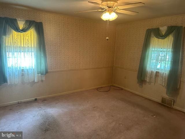 919 Belmont Ave, Haddon Township, NJ 08108 - carpeted spare room with healthy amount of natural light, a ceiling fan, and baseboards