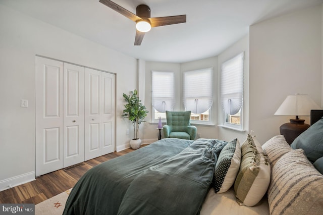 1544 N Allison St, Philadelphia, PA 19131 - bedroom with baseboards, wood finished floors, and a closet