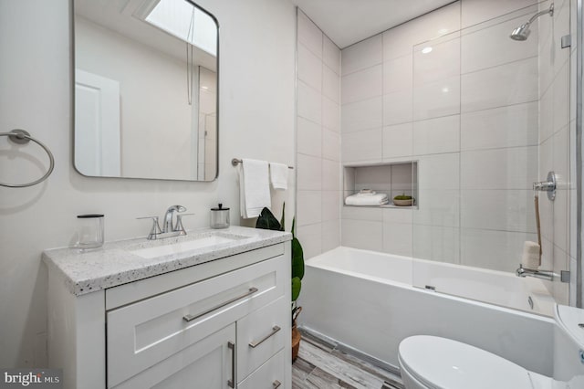 1544 N Allison St, Philadelphia, PA 19131 - bathroom with toilet, bathtub / shower combination, wood finished floors, and vanity