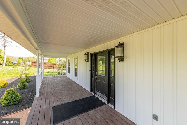 wooden deck with covered porch