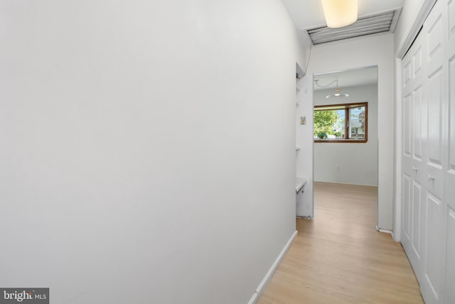 hall featuring light wood finished floors