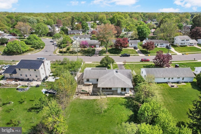 aerial view with a residential view
